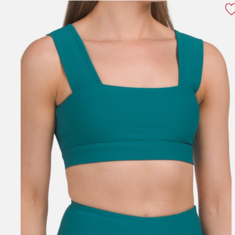 Wilothelabel Bandeau Everglade Ribbed Solid Bra Top